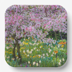 Plato De Papel Primavera en el jardín de Claude Monet