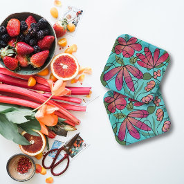 PLATO DE PAPEL PRIMAVERA NEUROGRÁFICA FLORES COLORES DE AGUA