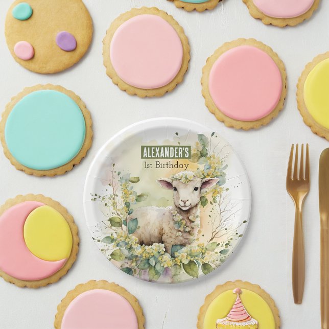 Plato De Papel Primavera vibratoria Lamb - Fiesta de cumpleaños - (Subido por el creador)