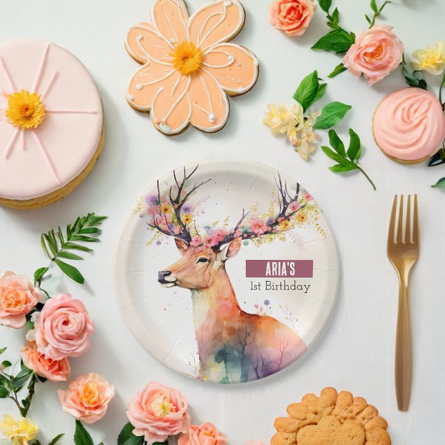 Plato De Papel Primavera vibratoria Venado - Fiesta de cumpleaños (Subido por el creador)
