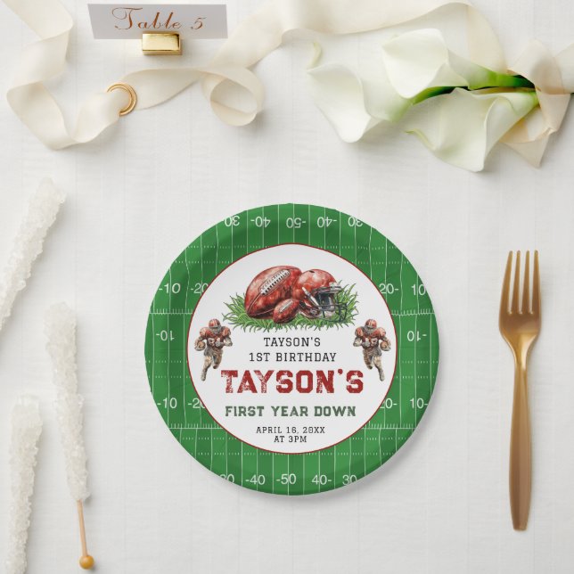 Plato De Papel Primer año después del Fiesta de cumpleaños (Boda)