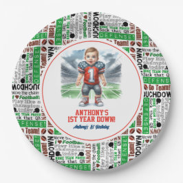 Plato De Papel Primer año después del Fiesta de cumpleaños