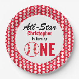Plato De Papel Primer cumpleaños de All Star Baseball