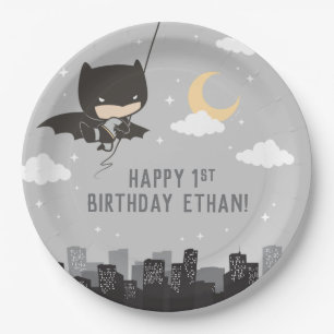 Plato De Papel Primer cumpleaños de Batman Super Hero