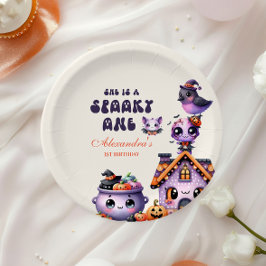 Plato De Papel Primer cumpleaños de Cute Halloween