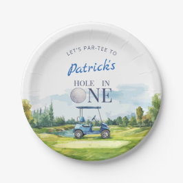 Plato De Papel Primer Cumpleaños de Golf Hole In One