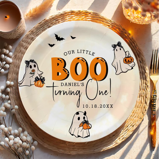 Plato De Papel Primer cumpleaños de Little Boo Halloween (Subido por el creador)