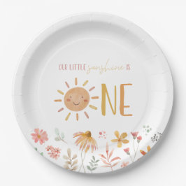 Plato De Papel Primer cumpleaños de Little Sunshine