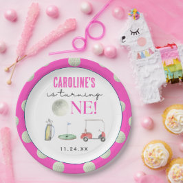 Plato De Papel Primer cumpleaños de los Chicas de golf