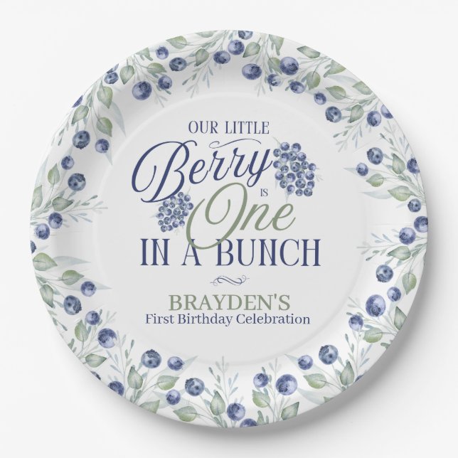 Plato De Papel Primer Cumpleaños De One In A Bunch (Anverso)