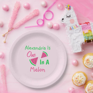 Plato De Papel Primer Cumpleaños De One In A Melon
