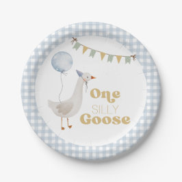 Plato De Papel Primer cumpleaños de One Silly Goose