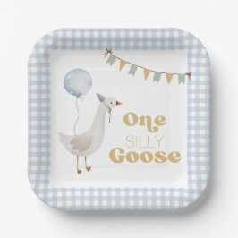 Plato De Papel Primer cumpleaños de One Silly Goose