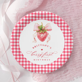 Plato De Papel Primer cumpleaños de Red Berry