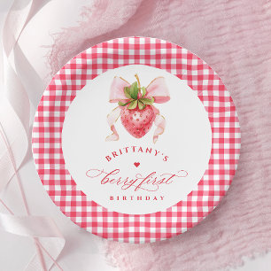 Plato De Papel Primer cumpleaños de Red Berry