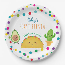 Plato De Papel Primer cumpleaños de Taco Fiesta