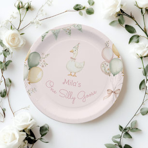 Plato De Papel Primer cumpleaños de un Chica de una mugre