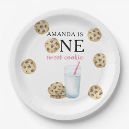 Plato De Papel Primer cumpleaños de un dulce cocinero y Chica de 