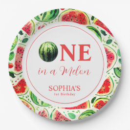 Plato De Papel Primer Cumpleaños De Uno En Melón