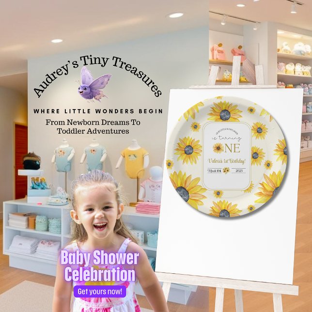 Plato De Papel Primer cumpleaños del bebé - Nuestro pequeño giras (Subido por el creador)