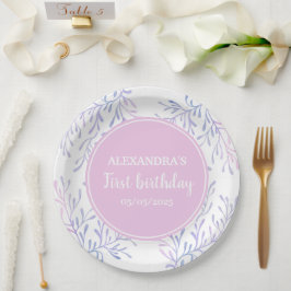 Plato De Papel Primer cumpleaños del Chica de cumpleaños del océa