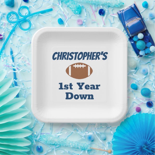 Plato De Papel Primer cumpleaños del fútbol (Fiesta)