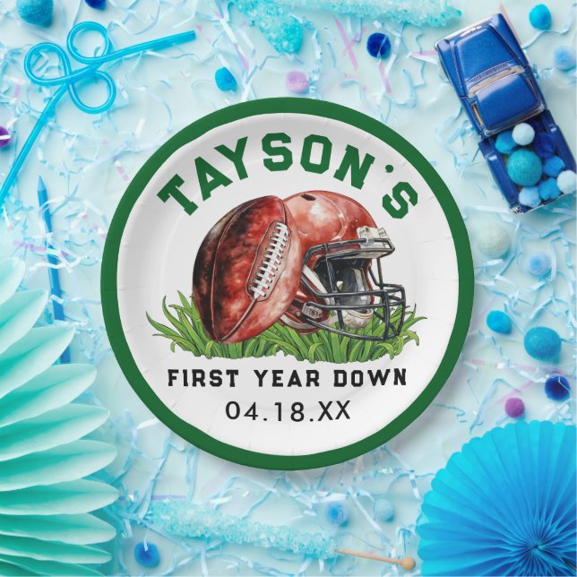 Plato De Papel Primer cumpleaños del fútbol al primer año (Fiesta)