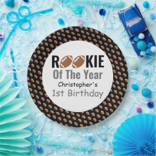 Plato De Papel Primer cumpleaños del Rookie Football