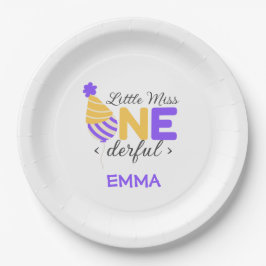 Plato De Papel primer cumpleaños uno maravilloso