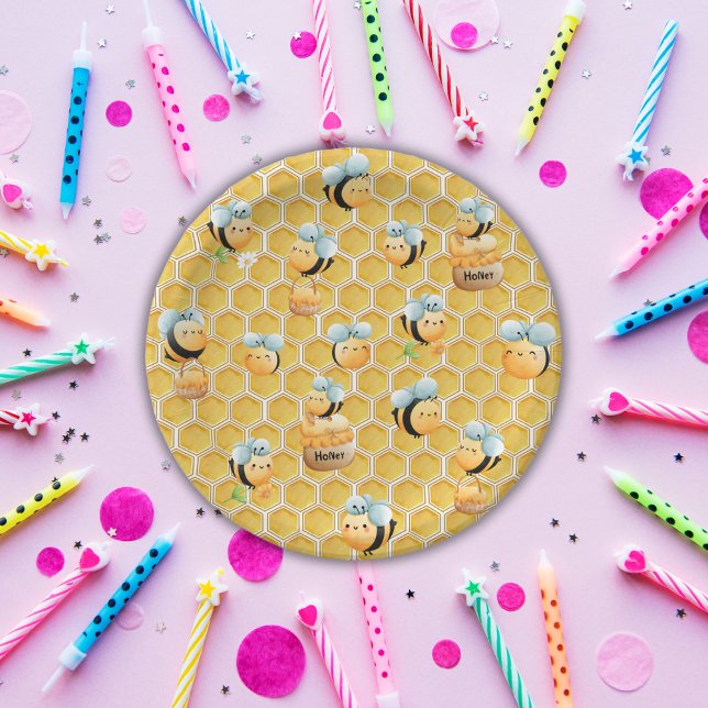 Plato De Papel Primer día de abejas y abejas (Subido por el creador)