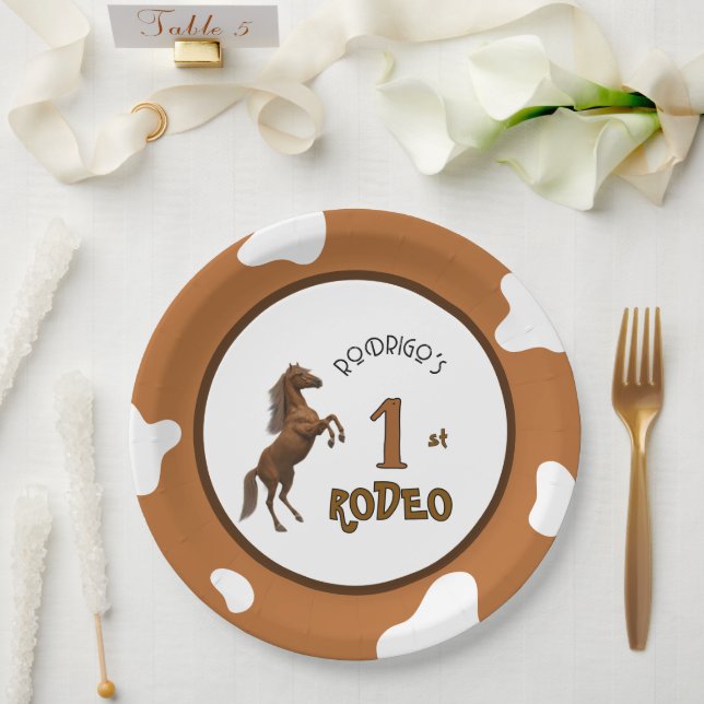 Plato De Papel Primer Rodeo (Boda)