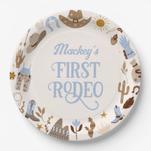 Primer Rodeo Occidental Wild West Cowboy Blue Birt