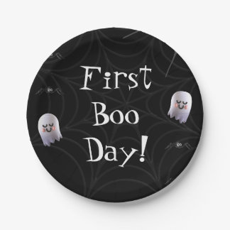 Plato De Papel Primer tablero de Fiesta de Boo Day