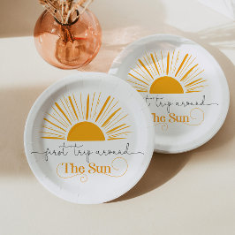 Plato De Papel Primer viaje alrededor de la fiesta de cumpleaños