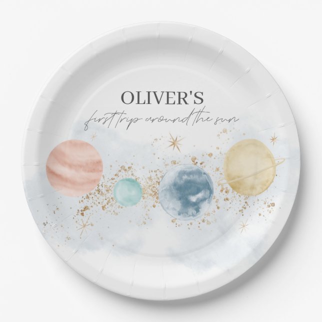 Plato De Papel Primer Viaje Alrededor De Las Placas De Papel De C (Anverso)