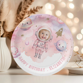 Plato De Papel Primer viaje alrededor del astronauta Chica del es