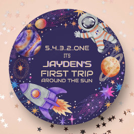 Plato De Papel Primer viaje alrededor del espacio astronauta del