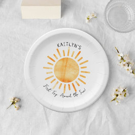 Plato De Papel Primer viaje alrededor del primer cumpleaños del s