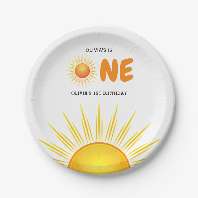 Plato De Papel Primer viaje de Boho por el domingo 1° cumpleaños (Anverso)