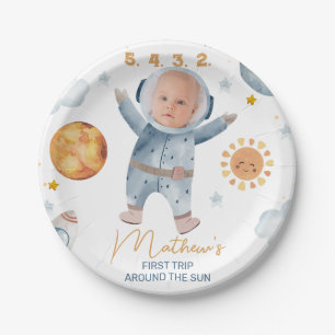 Plato De Papel Primer viaje de Sun por el domingo 1° de cumpleaño