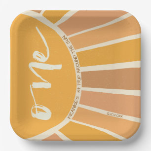 Plato De Papel Primer viaje de verano de Boho por el cumpleaños d