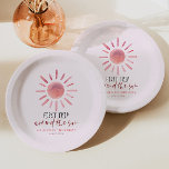 Plato De Papel Primer Viaje Rosado Alrededor Del Fiesta Del Prime<br><div class="desc">Estos son el primer viaje rosado alrededor de las placas de papel Fiesta del primer cumpleaños del sol!</div>