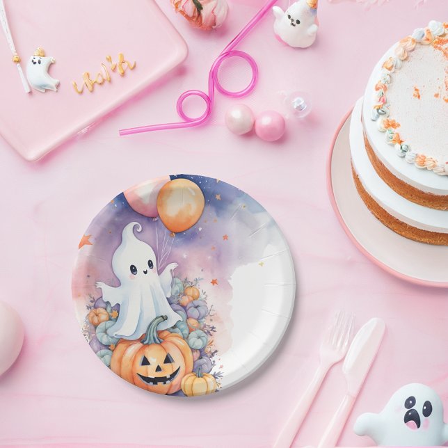 Plato De Papel Primera celebración de Boo Day - Fantasma y calaba (Subido por el creador)