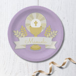 Plato De Papel Primera comunión, primera comunión de Lila<br><div class="desc">Elegante primera comunión de Lila</div>