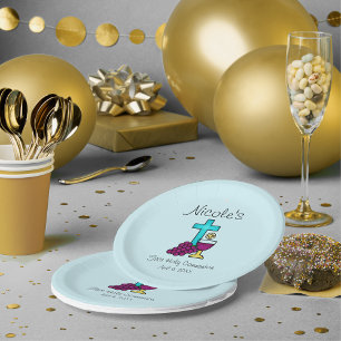 Plato De Papel Primera comunión santa personalizada