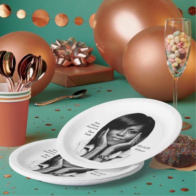 PLATO DE PAPEL PRIMERA DAMA MICHELLE OBAMA (Multi)