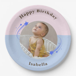 Plato De Papel Primera estrella de tiro por cumpleaños