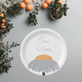 Plato De Papel Primera fiesta de cumpleaños Chamomile Flower Cute