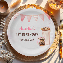 Plato De Papel Primera fiesta de cumpleaños del Chica de Leche y 
