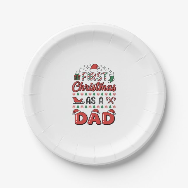 Plato De Papel Primera Navidad Papá Fiesta (Anverso)